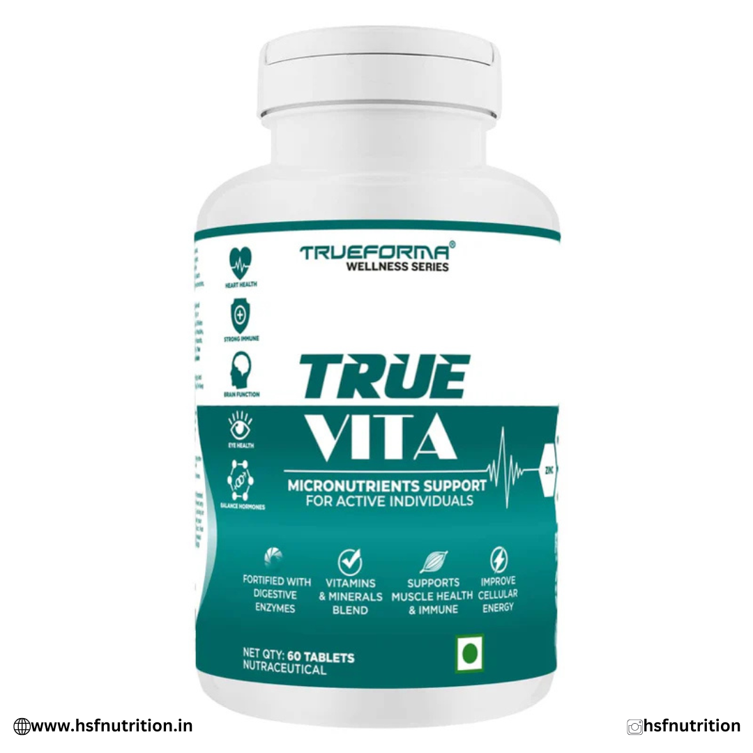 Trueforma True Vita Multivitamin – 60 Tablets | Complete Vitamins & Minerals | 100% RDA