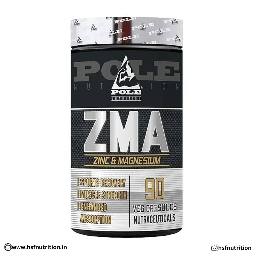 Pole Nutrition ZMA – Zinc & Magnesium Supplement – 90 Veg Capsules
