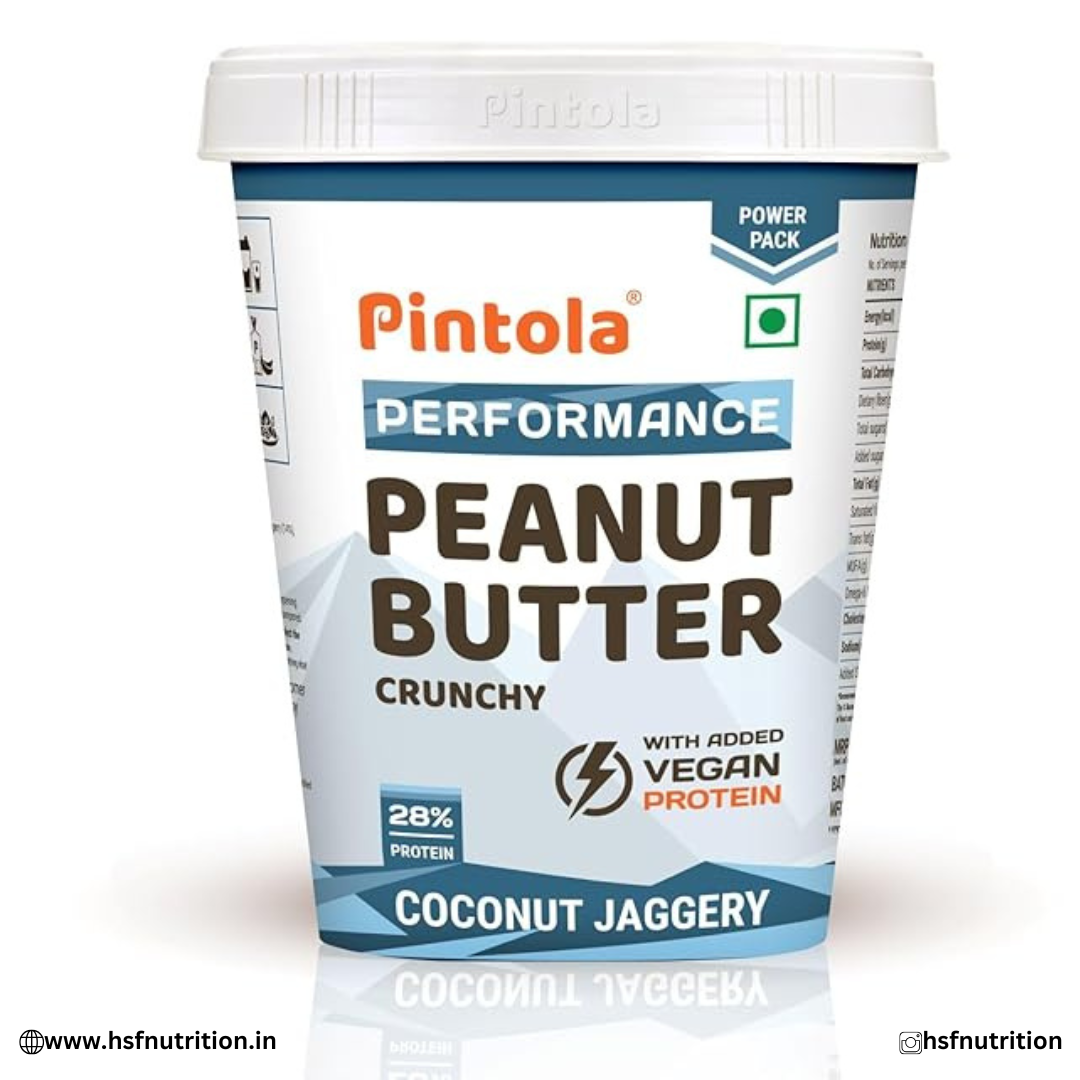 Pintola Performance Peanut Butter – 1kg, Coconut Jaggery, 28% Protein