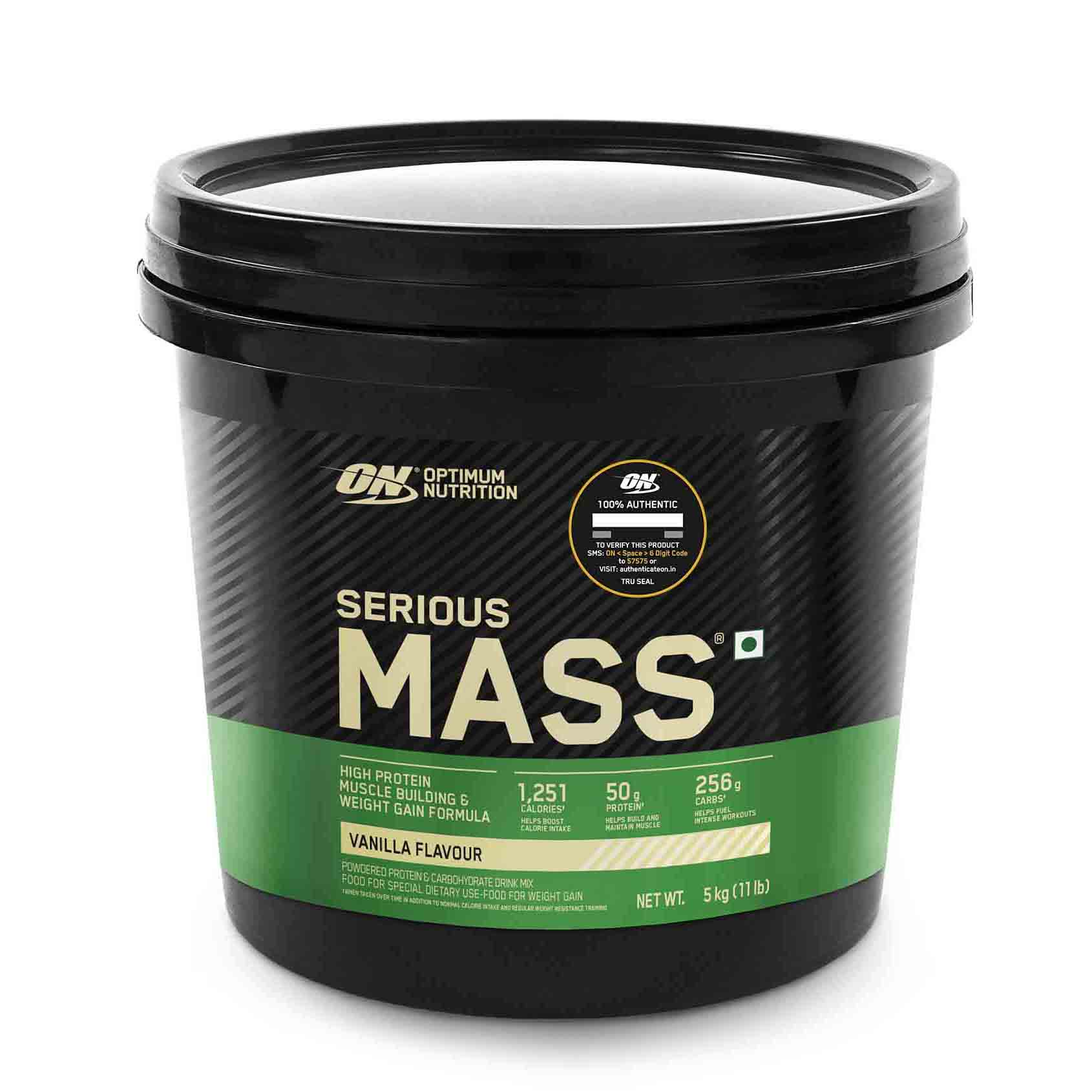 Optimum Nutrition (ON) Serious Mass Weight Gainer Powder (Vegetarian) (5 kg (11 lb))