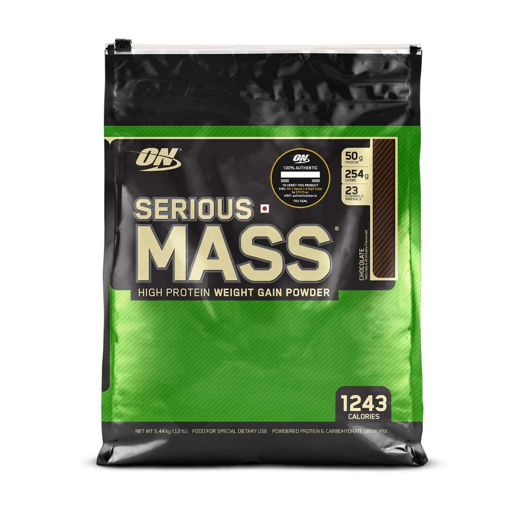 Optimum Nutrition (ON) Serious Mass Weight Gainer Powder (Vegetarian) (5.44 kg (12 lb))