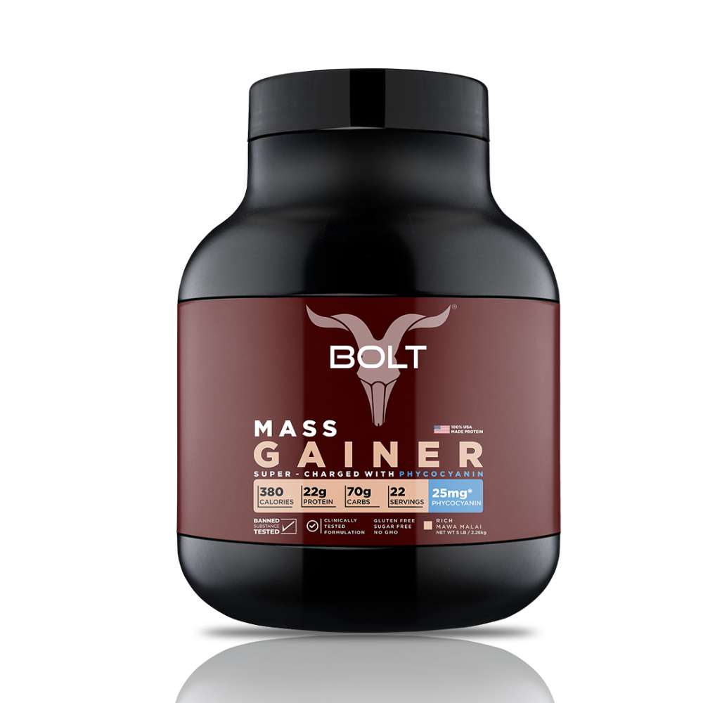 Bolt Mass Gainer Super-Charged With Phycocyanin (2.26 kg (4.9 lb))