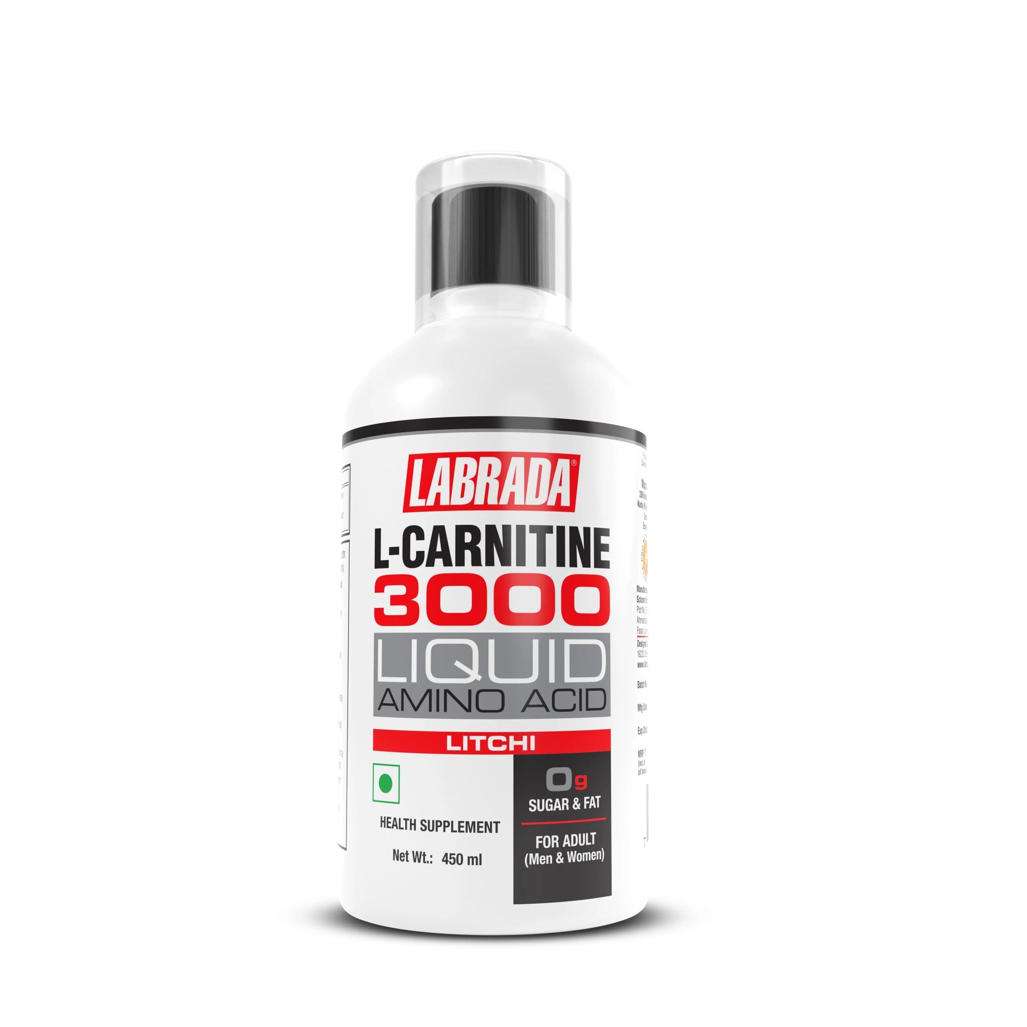 Labrada L-Carnitine Liquid (Double Strength 100% L-Carnitine 3000mg Per Serving) (Standard)