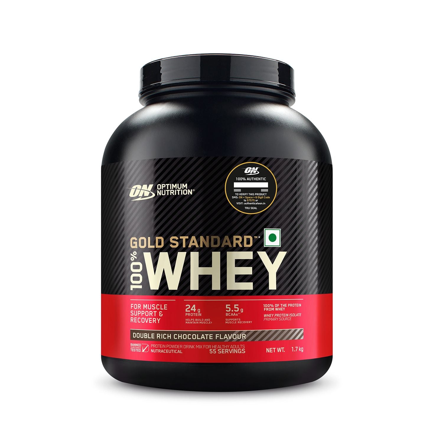 Optimum Nutrition (ON) Gold Standard 100 Whey Protein Powder (1.7 kg (3.7 lb))