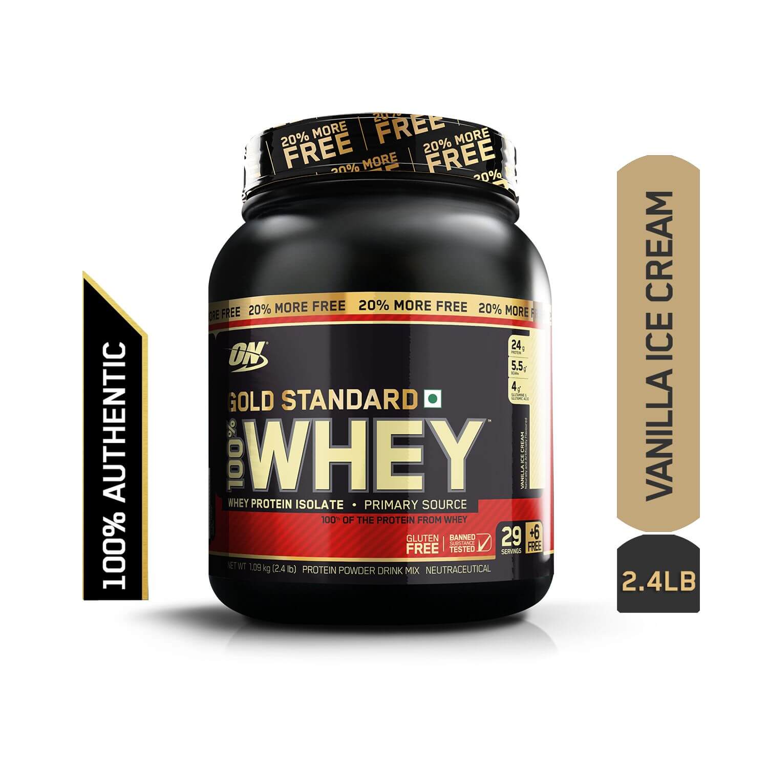 Optimum Nutrition (ON) Gold Standard 100 Whey Protein Powder (1.09 kg (2.4 lb))